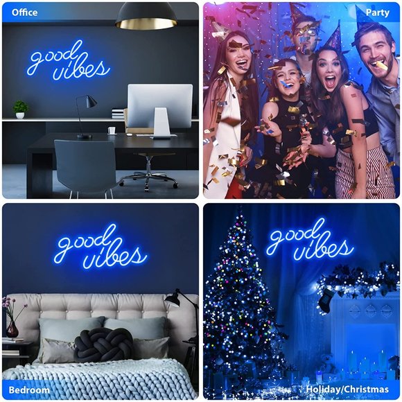 Blue Good Vibe Only Neon Party/Dorm/Wedding/Bday/Babyshower/Graduation LED Light - Picture 9 of 9